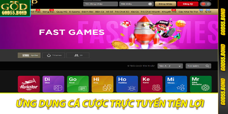 God55 ứng dụng cá cược trực tuyến uy tín