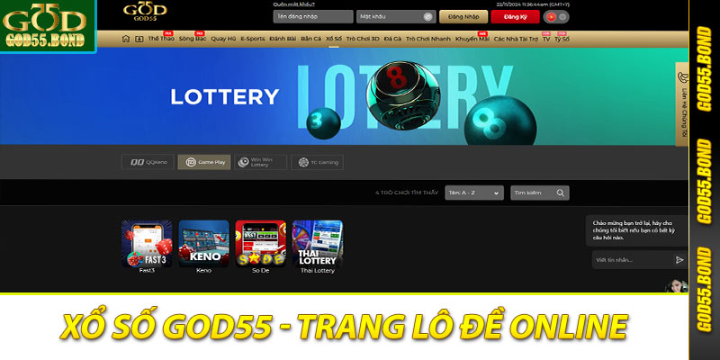 Xổ Số God55 - Trang Oánh Lô Đề Trực Tuyến Tỷ Lệ 1 Ăn 99